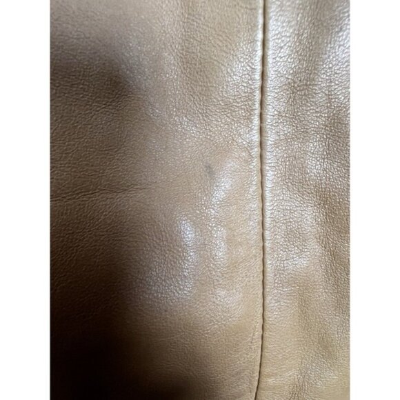 Oscar De La Renta Cognac Leather Pencil Skirt Women's Size 2 - Picture 10 of 11